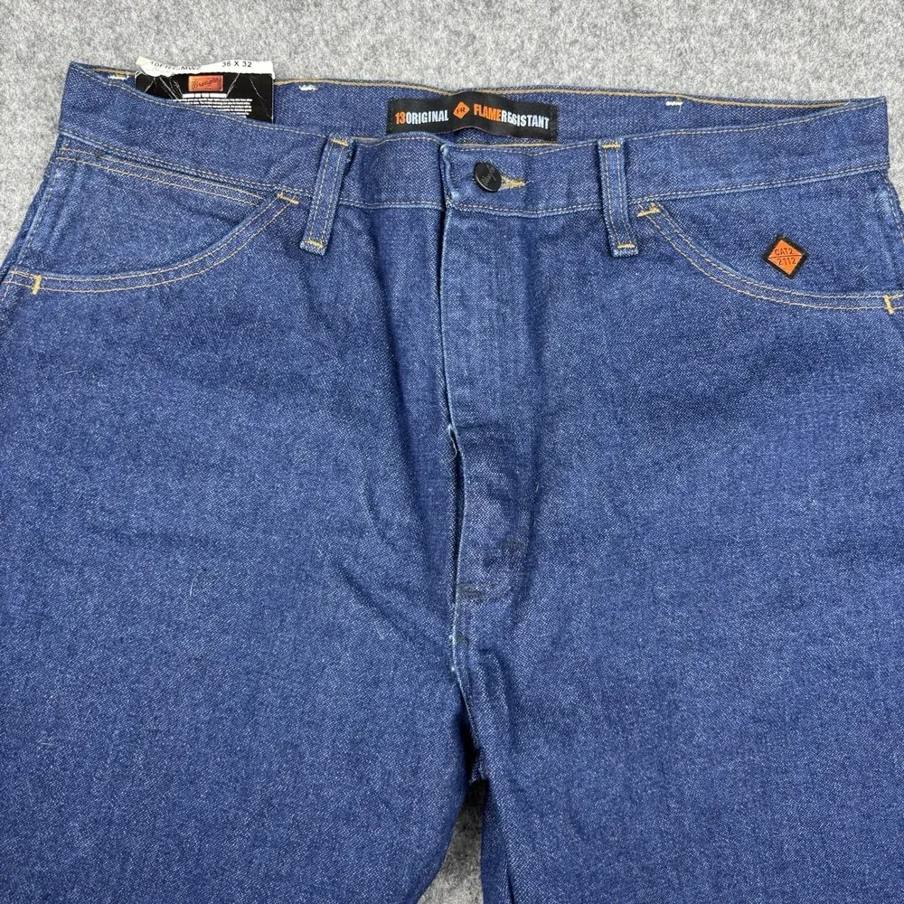 Wrangler Fr Jeans Mens 36x32 New With Tags Cat 2 Flame Resistant Blue Denim Work